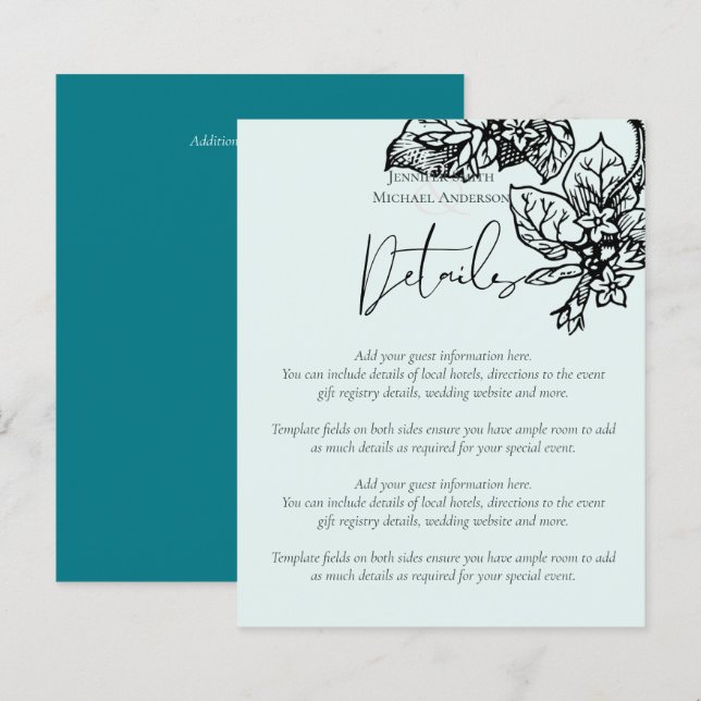 Papier Jardin botanique BUDGET fait invitation au mariage (Devant / Derrière)