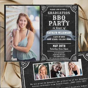 Papier JARDIN BUDGET Graduation BBQ 4 Invitation photo