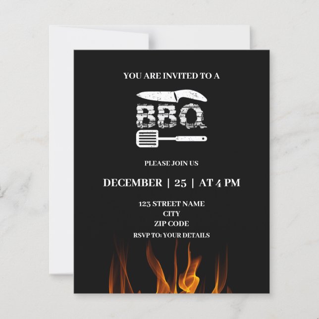 Papier Jardin fête bbq invitations (Devant)