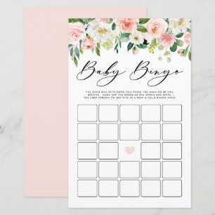 Papier Jardin Fleurs Bingo Baby shower Jeu