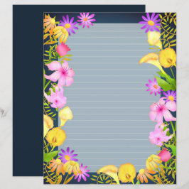 Papier Jardin Floral Bleu