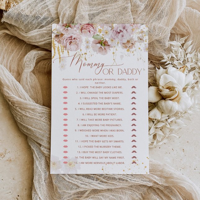 Papier Jardin floral Jeu de baby shower maman ou papa (Créateur téléchargé)