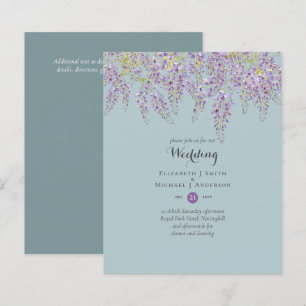 Papier Jardin floral Wisteria Sage de mariage