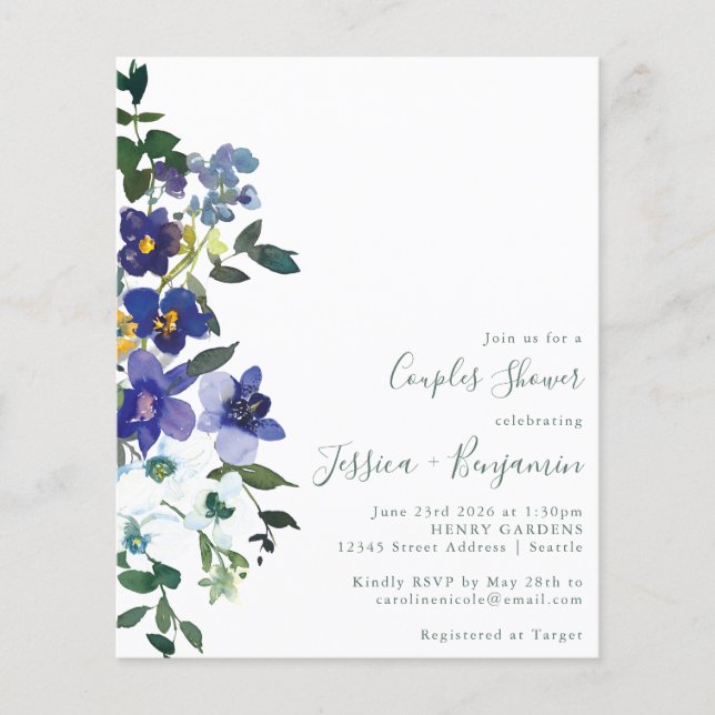 Papier Jardin violet Budget Couples Floral Douche (Devant)