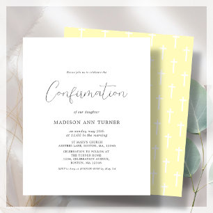 Papier Jaune moderne   Confirmation de l'invitation budgé