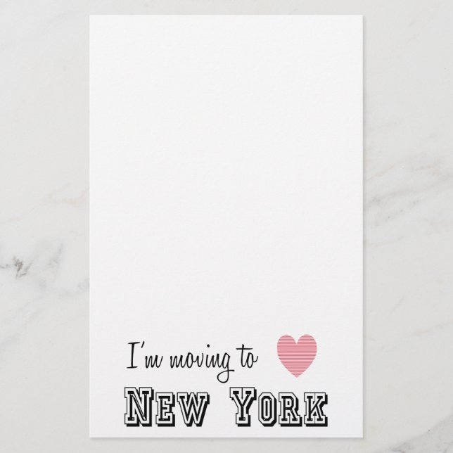 Papier Je déménage à New York (Devant)