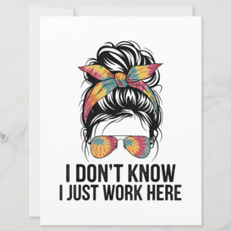 Papier Je ne sais pas je travaille juste ici citations dr