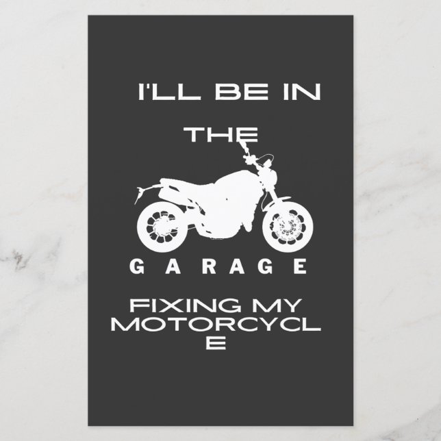 Papier Je serai dans le garage en train de réparer mon T- (Devant)