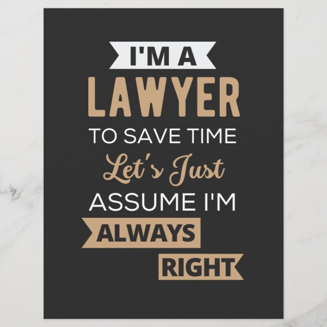 Papier Je suis un avocat, pour gagner du temps (Devant)