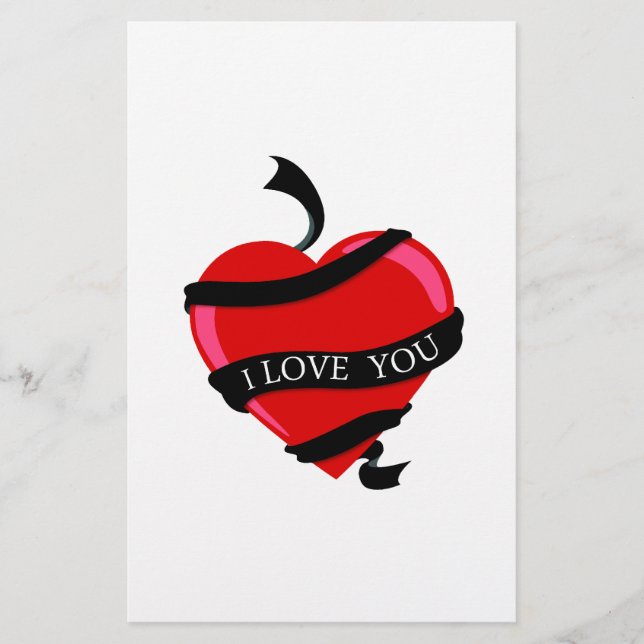 Papier Je t'aime coeur (Devant)