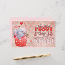 Je T'Aime Plus Que Des Cupcakes Elephant Valentine