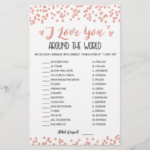 Papier Je vous aime partout dans le monde jeu avec Répons
