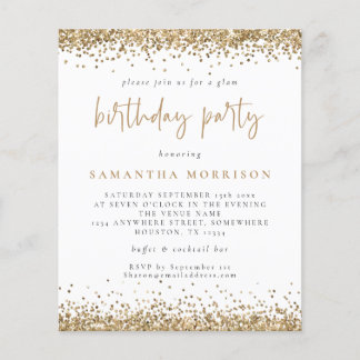 PAPIER | Jeglicher Alters Birthday Gold Glitzer Wh