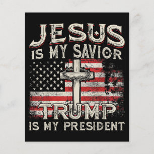 Papier Jésus Est Mon Sauveur Trump Est Mon Président Amér