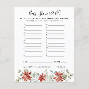 Papier Jeu ABC Jeu de Baby Shower Fleur de Citrouille