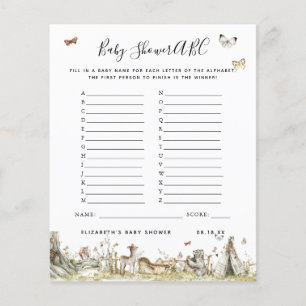 Papier Jeu ABC   Jeu de Baby Shower Floral