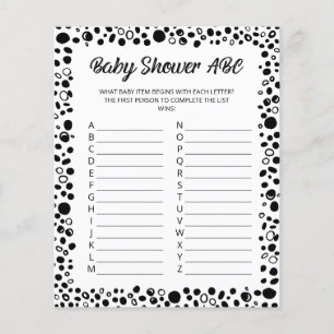 Papier Jeu ABC Jeu de Baby shower simple minimaliste