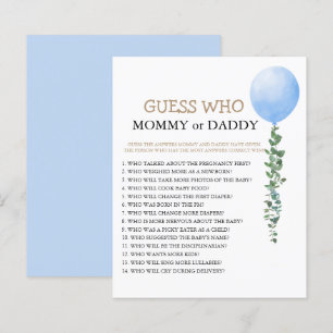 Papier Jeu Baby shower Bleu Balloon