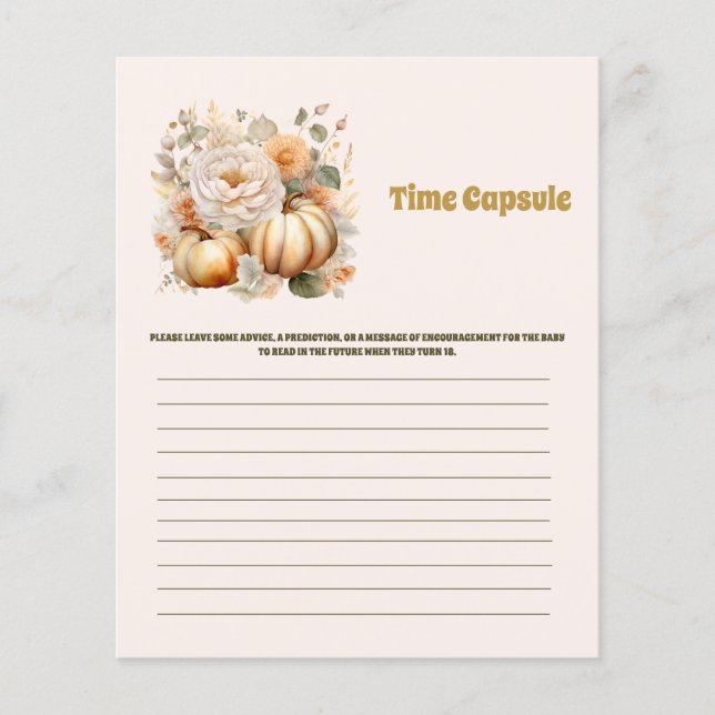 Papier Jeu baby shower de capsule temporelle (Devant)