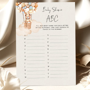 Papier Jeu Baby shower ours - ABC