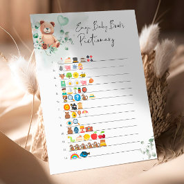 Papier Jeu Baby shower ours - Emoji Pictionary