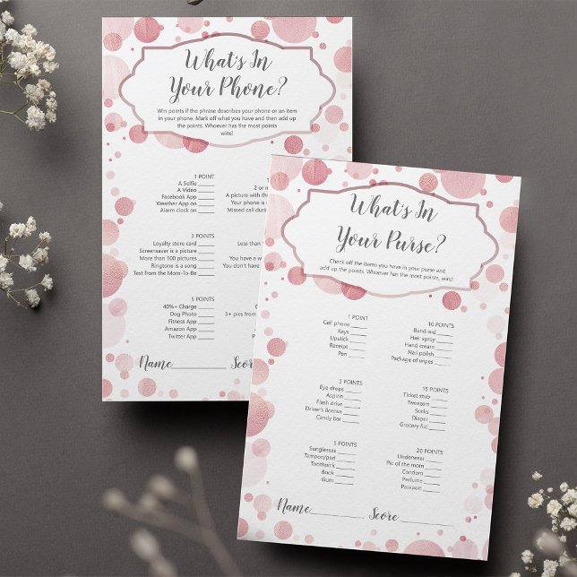 Papier Jeu baby shower | Qu'y a-t-il dans votre téléphone (Créateur téléchargé)