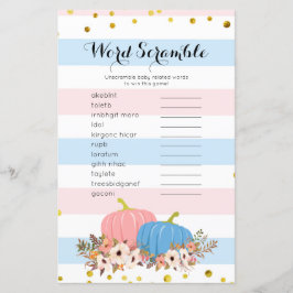 Papier Jeu Citrouille de mots rose et bleu