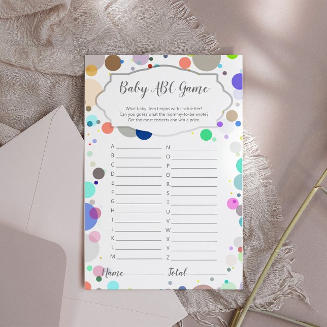 Papier Jeu d'activité de Baby shower multiple ABC (Créateur téléchargé)