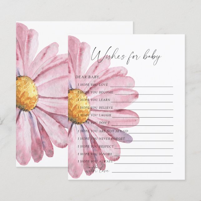 Papier Jeu Daisy Party | voeux pour le jeu pour bébé (Devant / Derrière)