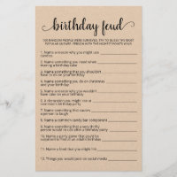 Jeu d'anniversaire Feud avec réponses