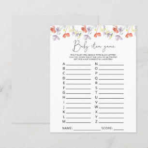 Papier Jeu d'article bébé Fleurs sauvages. Jeu de Baby Sh