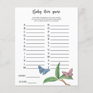 Papier Jeu d'article bébé Papillon. Jeu de Baby Shower