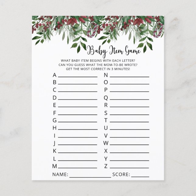 Papier Jeu d'article pour bébé à feuillage persistant. Je (Devant)