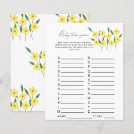 Papier Jeu d'article pour bébé fleur sauvage. Jeu baby sh