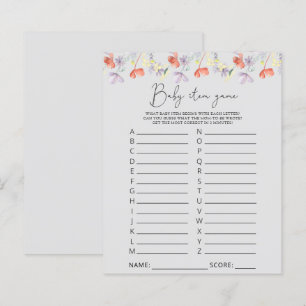Papier Jeu d'article pour bébé fleur sauvage. Jeu baby sh