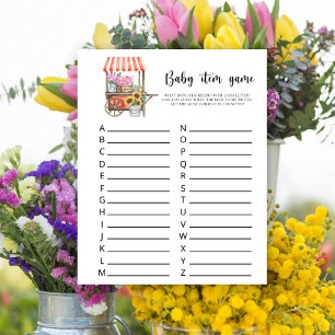 Papier Jeu d'article pour bébé. Jeu Baby shower Fleurs