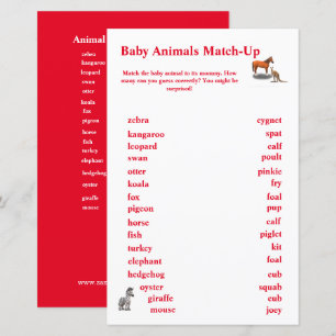 Papier Jeu d'assortiment d'animaux sur le thème de l'appa