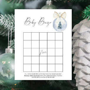 Papier Jeu de baby bingo pour une baby shower d'hiver