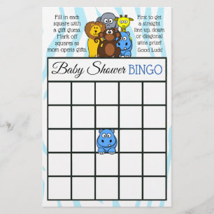 Papier Jeu de baby shower à thème Jungle ou Zoo Animaux