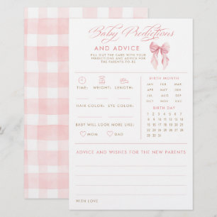 Papier Jeu de Baby Shower Arc de Prédictions et Conseils