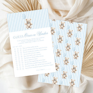 Papier Jeu de Baby Shower Arc-en-Ciel Ourson Bleu Ruban P
