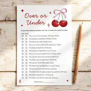 Papier Jeu de baby shower : Arc sur ou sous la cerise