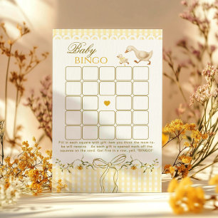 Papier Jeu de baby shower Baby Bingo Silly Goose Gingham