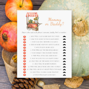 Papier Jeu de baby shower Bébé citrouille Maman Papa