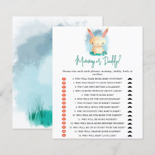Papier Jeu de baby shower bébé maman ou papa lapin