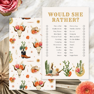 Papier Jeu de Baby Shower Bohème Occidental pour une Mari