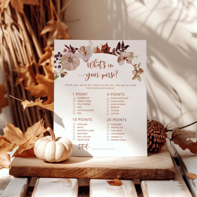 Papier Jeu de baby shower Boho automne Qu'est-ce qu'il y  (Créateur téléchargé)