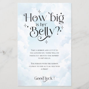 Papier Jeu de Baby Shower Ciel Envoyé Quelle est la taill
