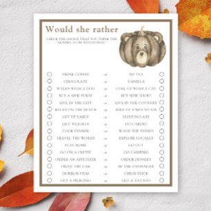 Papier Jeu de baby shower : Citrouille d'automne / Préfèr