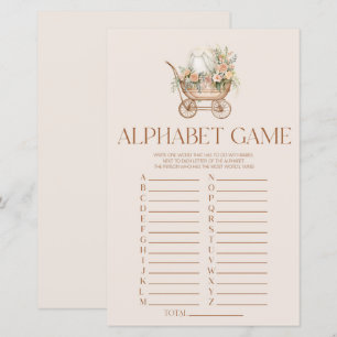 Papier Jeu de Baby shower d'Alphabet de transport Floral 